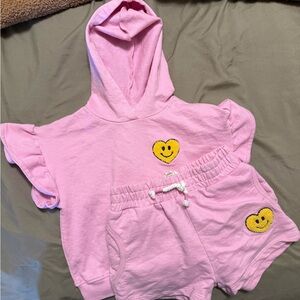Jessica Simpson Pink Kids Matching Set with Smiley Face